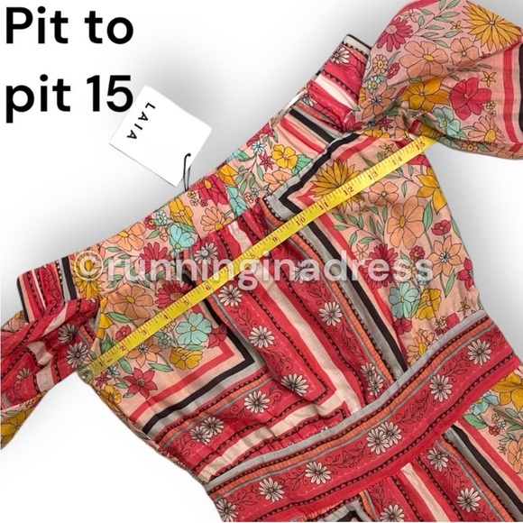 NWT Anthropologie Laia Dea Retro Boho Floral Printed Silk Pink & Yellow Dress - Picture 12 of 16